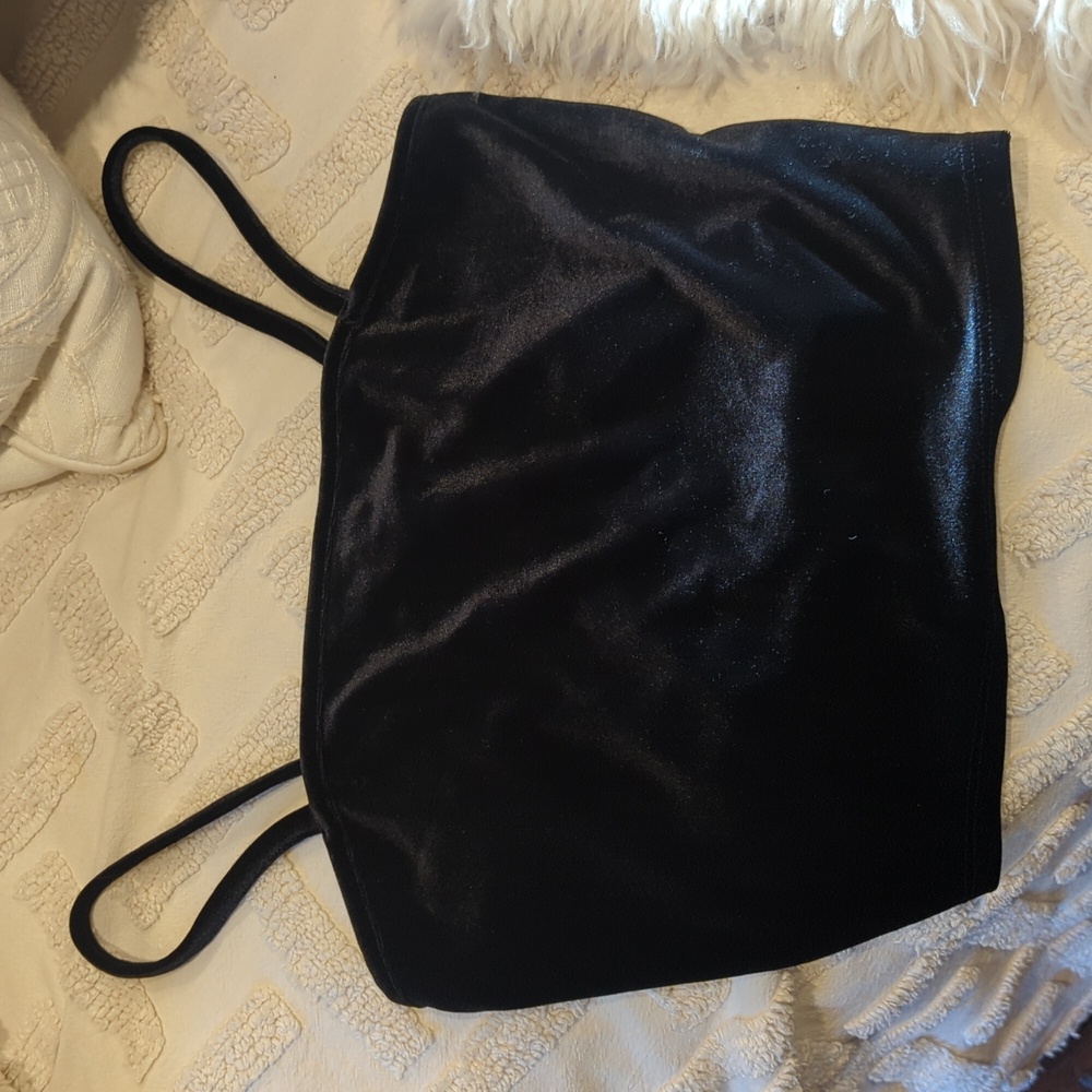 Velvet tube crop top